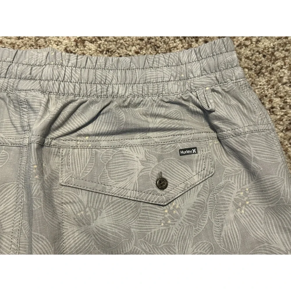 Hurley Phantom Men's Tropical Board Shorts, Drawstring, Grey, Medium